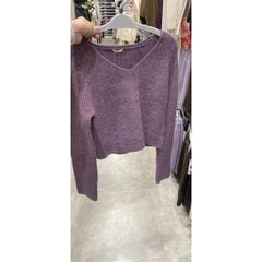 Áo Len Croptop GU Nữ - Phong Cách Trẻ Trung, Năng Động - Chất Liệu Mềm Mịn, Có 3 Màu (Trắng, Tím, Đen) - Size SML XL