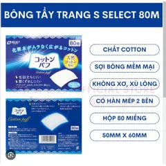 Set 2 Hộp Bông Tẩy Trang Cotton Puff Nhật Bản - 80 Miếng Hộp Cho Chăm Sóc Da - S Select Hàng Nội Địa Chính Hãng