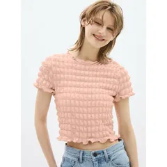 Áo sơ mi nhún dáng Croptop Gu Japan