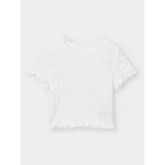 Áo sơ mi nhún dáng Croptop Gu Japan