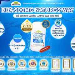 Viên Uống Bổ Sung DHA Cho Trẻ Em Nature's Way Kids Smart Bursts 300mg - Hỗ Trợ Phát Triển Não Bộ & Thị Lực Tự Nhiên, Hương Vị Trái Cây