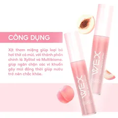 Xịt Thơm Miệng Vị Đào Ngừa Hôi Miệng và Sâu Men Vi Sinh Hiệu Quả, Duy Trì Hơi Thở Thơm Mát WEX Lọ 20ml