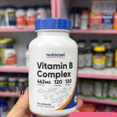 Nutricost Vitamin B Complex 462mg - Viên uống bổ sung Vitamin B hỗ trợ năng lượng và sức khỏe tinh thần (120 viên)