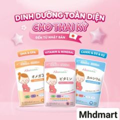 Canxi Sữa Akamama cho Bà Bầu - Hỗ Trợ Phát Triển Hệ Xương Thai Nhi, Viên Nhỏ Dễ Uống - 120 Viên, Nhật Bản