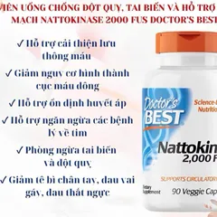 Viên Uống tai biên, đột quỵ  Nattokinase 2000 FU 90 Viên