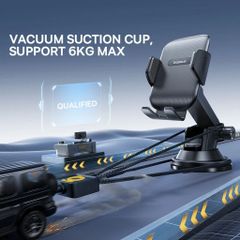 Giá Đỡ Điện Thoại Khi Lái Xe Baseus UltraControl Go - Kẹp Tiện Lợi Chống Rung, Xoay 360 Độ, Dùng Cho Điện Thoại 4,7-7,2 Inch