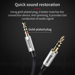 Dây Cáp Âm Thanh AUX 3.5mm Baseus M30 - Chất Lượng Cao, Siêu Bền, Chống Nhiễu Tối Ưu - Đầu Đực Male to Male, Tương Thích Mọi Thiết Bị