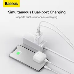 Củ Sạc Baseus Compact 2 Cổng USB 10.5W - Sạc Nhỏ Gọn An Toàn, Bảo Vệ Quá Tải, Thích Hợp Cho Điện Thoại và Thiết Bị Di Động