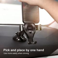Giá đỡ điện thoại ô tô Baseus Osculum Gravity Mount - Hệ thống hút chân không, xoay 360 độ, tương thích với Galaxy, iPhone, Huawei, Xiaomi