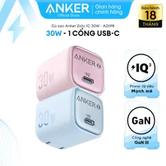 Củ sạc nhanh Anker Zolo A2698 30W USB-C - Sạc nhanh PowerIQ 3.0 cho iPhone, Android, máy tính bảng - Thiết kế nhỏ gọn, tiện lợi di chuyển