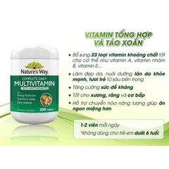 Vitamin Tổng Hợp Nature’s Way Complete Daily Multivitamin 200 Viên - Bổ Sung Vitamin và Khoáng Chất Thiết Yếu, Tăng Cường Sức Khỏe Tổng Thể