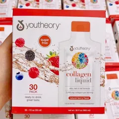 Nước Uống Collagen Youtheory 30 Gói - Giải Pháp Làm Đẹp Da, Tóc, Móng Từ Bên Trong, Mỹ Phẩm Chức Năng Chất Lượng Cao