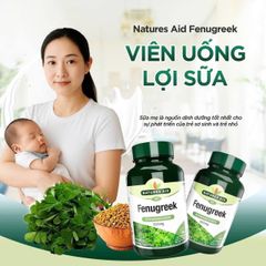 Viên uống lợi sữa cỏ cà ri Fenugreek 500mg  Natures aid 90 viên - Anh