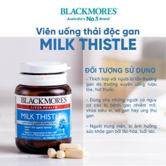 Viên uống Blackmores Milk Thistle 42 viên - Hỗ trợ sức khỏe gan, tăng cường chức năng gan, bảo vệ tế bào gan tự nhiên