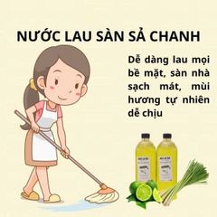 Nước Lau Sàn Tinh Dầu Chanh Sả 1000ml - Sạch Sẽ, Sáng Bóng, Đuổi Côn Trùng, Hương Thơm Dễ Chịu, Khử Mùi Hôi