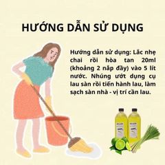 Nước Lau Sàn Tinh Dầu Chanh Sả 1000ml - Sạch Sẽ, Sáng Bóng, Đuổi Côn Trùng, Hương Thơm Dễ Chịu, Khử Mùi Hôi