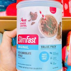 Bột Sữa Giảm Cân SlimFast 572g Vị Socola - Hỗ Trợ Kiểm Soát Cơn Đói và Thay Thế Bữa Ăn, Hàng Nhập Mỹ