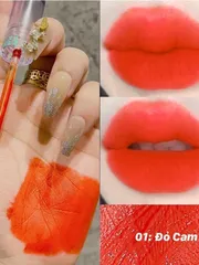 Son Kem Lì Đỏ Cam Chống Trôi Dưỡng Môi Mềm Mịn An Toàn Cho Mẹ Bầu - Chất Son Velvet Không Chì, Lâu Trôi, Siêu Mịn