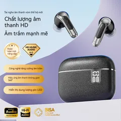 Tai nghe Bluetooth TWS không dây - Tai nghe thể thao di động với giảm tiếng ồn thông minh ENC, âm thanh HiFi, pin lớn 200mAh