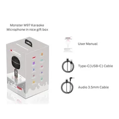 Micro Karaoke Monster M97 - Loa Bluetooth 26W, Kết Nối TWS 2 Mic, Thiết Kế Độc Đáo Hát Karaoke Online Chất Lượng Cao