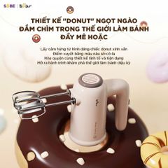 Máy đánh trứng cầm tay Bear HM-5H01J29 - Thiết bị nhà bếp tiện lợi, 5 tốc độ, công suất 125W, que inox 304 bền bỉ, dễ sử dụng cho mọi đầu bếp