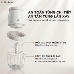 Máy Xay Ăn Dặm Bear CH-5H02D24 0.3L - 8 Lưỡi Inox, Công Suất 200W, An Toàn Thông Minh - Lựa Chọn Hoàn Hảo Cho Bé Yêu