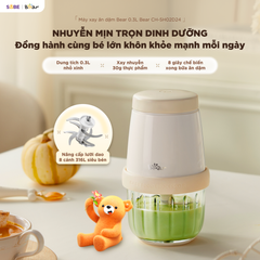 Máy Xay Ăn Dặm Bear CH-5H02D24 0.3L - 8 Lưỡi Inox, Công Suất 200W, An Toàn Thông Minh - Lựa Chọn Hoàn Hảo Cho Bé Yêu