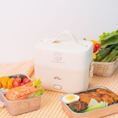 Hộp Cơm Điện Bear 1.2L LB-4H12C - Dụng Cụ Nấu Ăn Tiện Lợi Giữ Nóng Với Thiết Kế Gọn Nhẹ 2 Tầng Rời, An Toàn Thực Phẩm, Dễ Vệ Sinh