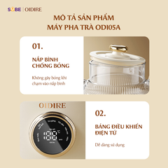 Máy làm sữa hạt Oidire ODI04A - Thiết bị xay nấu thông minh cho sữa đậu nành, sinh tố và cháo nguyên hạt, chăm sóc sức khỏe gia đình