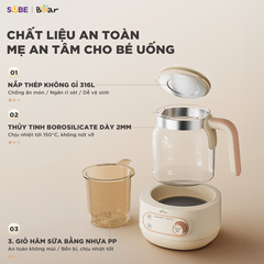 Máy Hâm Sữa Tiệt Trùng Bear WW-4H12M - Đun Nước Và Hâm Sữa An Toàn Cho Mẹ Và Bé - 9 Chức Năng Tiện Lợi