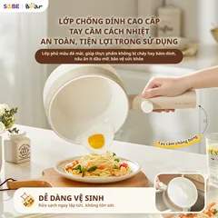 Nồi Nấu Điện Đa Năng Bear MC-4H16F - 1.6L, 800W, Thích Hợp Nấu Lẩu, Mì, Súp, Chiên Xào, Hấp Cho Gia Đình Nhỏ