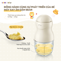 Máy Xay Thực Phẩm Bear GR-B03V8 0.3L - 8 Lưỡi Dao Inox 304, Chuyên Xay Đồ Ăn Dặm và Gia Vị, Công Suất 120W, Thiết Kế Nhỏ Gọn