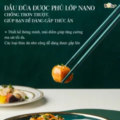 Bộ Đũa Nhựa BEAR Kháng Khuẩn 6 Đôi, Chất Liệu An Toàn, Thiết Kế Sang Trọng, Phủ Nano Bạc Chống Trơn Trượt, CX-E0102