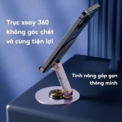 Giá đỡ điện thoại kim loại K72 xoay 360 độ - Chắc chắn, bền bỉ, phù hợp với mọi dòng điện thoại - Màu xám và tím đẹp mắt
