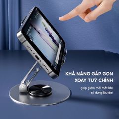 Giá đỡ điện thoại kim loại K72 xoay 360 độ - Chắc chắn, bền bỉ, phù hợp với mọi dòng điện thoại - Màu xám và tím đẹp mắt