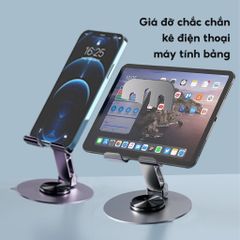 Giá đỡ điện thoại kim loại K72 xoay 360 độ - Chắc chắn, bền bỉ, phù hợp với mọi dòng điện thoại - Màu xám và tím đẹp mắt