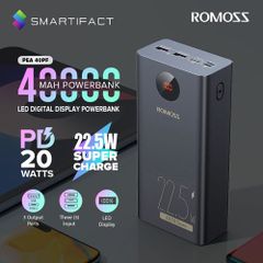 Pin Dự Phòng ROMOSS PEA40PF 40.000mAh - Sạc Nhanh 22.5W, Công Nghệ Tối Tân, Đa Cổng, Thời Gian Sử Dụng Lâu Dài, Màn Hình LED Thông Minh