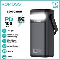 Pin Dự Phòng ROMOSS PMT60 60.000mAh - Sạc Nhanh 100W Hai Chiều, Đa Cổng Cho Smartphone, Laptop, Thiết Bị Điện Tử - An Toàn và Tiện Lợi