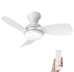 Quạt Trần ConscioT Sovia - Đèn LED 3 Màu, Điều Khiển Từ Xa, Gió Đảo Chiều, Tiết Kiệm Điện, Phù Hợp Phòng Ngủ, Văn Phòng