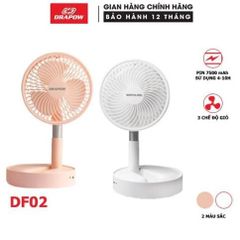 Quạt Tích Điện Thông Minh Drapow DF02 - Gấp Gọn, 3 Chế Độ Gió, Thích Hợp Văn Phòng & Đi Cắm Trại, Thời Gian Sử Dụng 4-10 Giờ