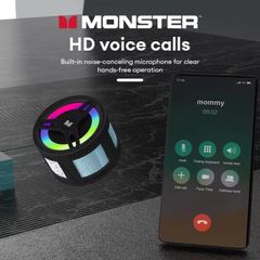Loa Bluetooth Monster AirRock X100 - Âm Thanh Stereo Surround, Đèn LED RGB Nổi Bật, Micro Chống Ồn, Pin Dùng Lâu