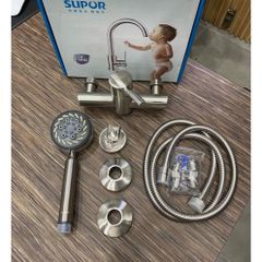 Bộ vòi hoa sen SUPOR 250803-02-LS - Inox 304 Tăng Áp, Chống Gỉ, Thiết Kế Hiện Đại - Dễ Dàng Vệ Sinh, Đảm Bảo An Toàn Sức Khỏe