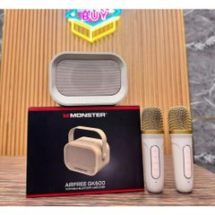 Loa Karaoke Bluetooth Monster GK600 - Loa Di Động Có 2 Micro Không Dây, Chất Âm Sống Động, Thời Gian Sử Dụng 6-8 Giờ