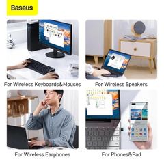 USB Bluetooth Receiver Baseus BA04 - Kết Nối Không Dây Tốc Độ Cao CSR 5.0, Khoảng Cách 20m, Tương Thích Nhiều Thiết Bị