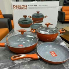 Bộ Nồi Chảo Chống Dính DESLON Cao Cấp - Dùng Cho Bếp Từ, Không Chứa PFOA, Siêu Bền, Tiết Kiệm Nhiệt, An Toàn Cho Sức Khỏe