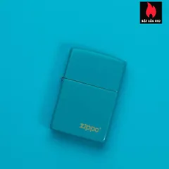 Bật Lửa Zippo 49454ZL Màu Xanh Ngọc Lam – Bật Lửa Chống Gió Logo Cổ Điển, Quà Tặng Từ Mỹ, Bảo Hành Trọn Đời