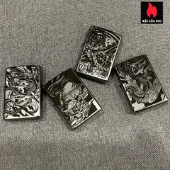 Zippo 205 Khắc Lân Bộ Tứ Linh - Bật Lửa Khắc Laser Sang Trọng, Quà Tặng Độc Đáo Cho Người Yêu Thích Văn Hóa Việt