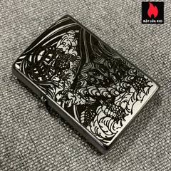 Zippo 205 Khắc Bộ Tứ Linh - Lửa Khắc Laser Sâu, Quà Tặng Độc Đáo cho Người Sử Dụng và Yêu Thích Zippo