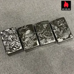 Zippo 205 Khắc Phụng Bộ Tứ Linh - Zippo Bằng Đồng Khắc Laser Sâu, Quà Tặng Độc Đáo Cho Người Sưu Tầm
