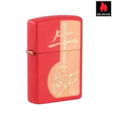 Bật Lửa Zippo 49233 - Màu Đỏ Mờ Năm Kỷ Sửu - Quà Tặng May Mắn, Biểu Tượng Cung Hoàng Đạo Trung Quốc